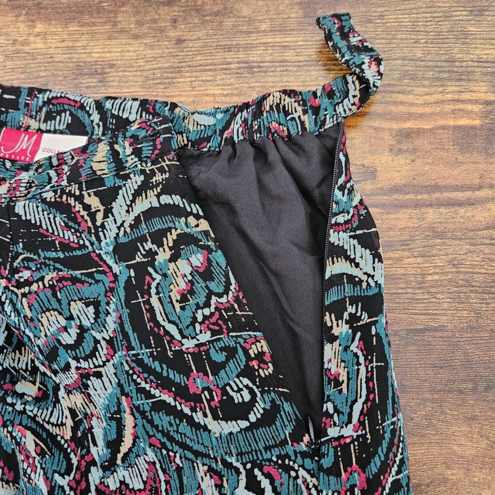 Vtg JM Collection Petite Abstract Print midi skirt Size 10P whimsigoth corpcore - Picture 5 of 8
